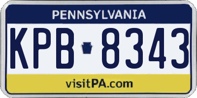 PA license plate KPB8343