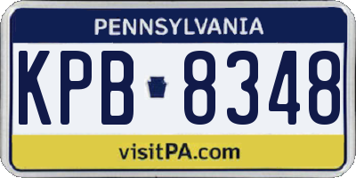 PA license plate KPB8348