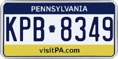PA license plate KPB8349