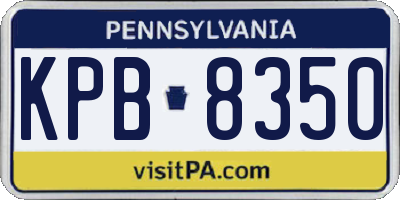 PA license plate KPB8350