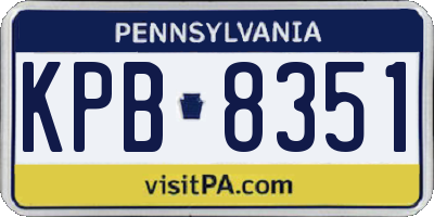 PA license plate KPB8351