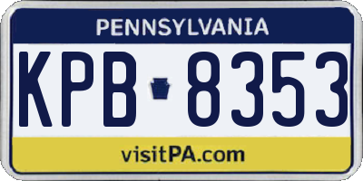 PA license plate KPB8353