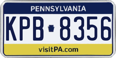 PA license plate KPB8356