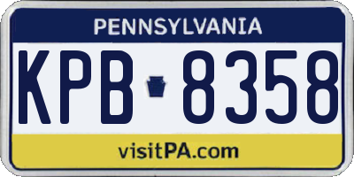 PA license plate KPB8358