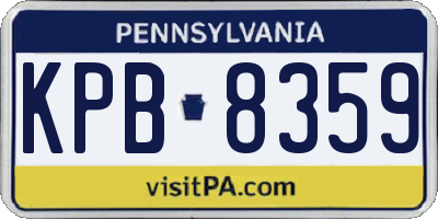 PA license plate KPB8359