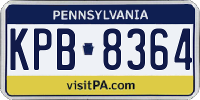PA license plate KPB8364