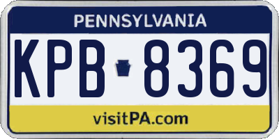PA license plate KPB8369