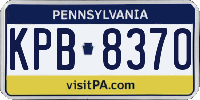 PA license plate KPB8370