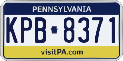 PA license plate KPB8371