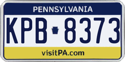 PA license plate KPB8373