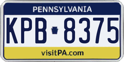 PA license plate KPB8375