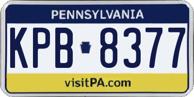 PA license plate KPB8377