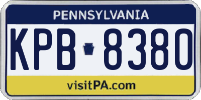 PA license plate KPB8380