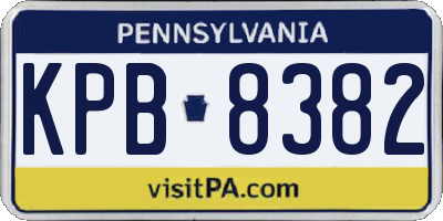 PA license plate KPB8382