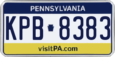 PA license plate KPB8383