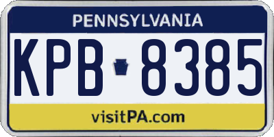 PA license plate KPB8385