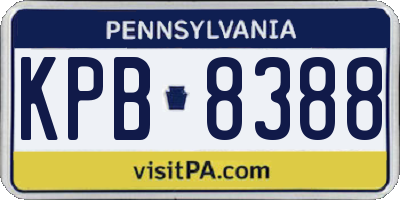 PA license plate KPB8388
