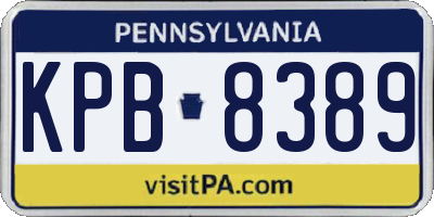 PA license plate KPB8389