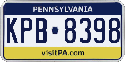 PA license plate KPB8398