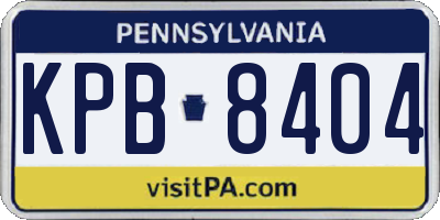 PA license plate KPB8404