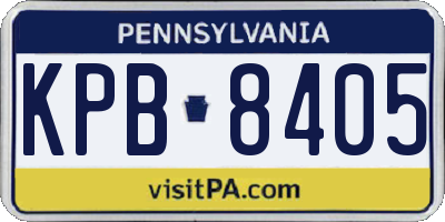 PA license plate KPB8405