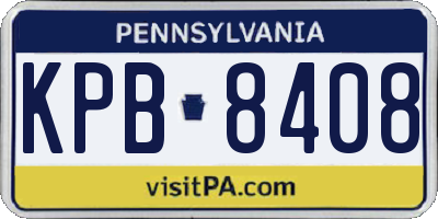 PA license plate KPB8408