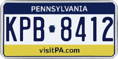 PA license plate KPB8412