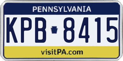 PA license plate KPB8415