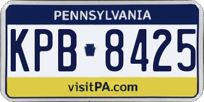 PA license plate KPB8425