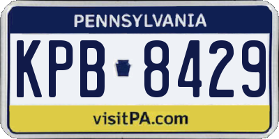 PA license plate KPB8429