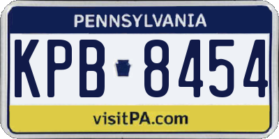 PA license plate KPB8454