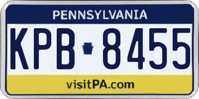 PA license plate KPB8455