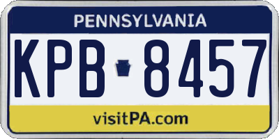PA license plate KPB8457