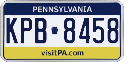 PA license plate KPB8458
