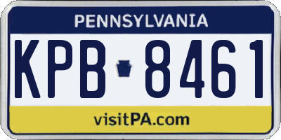 PA license plate KPB8461