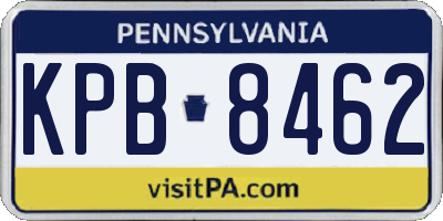 PA license plate KPB8462
