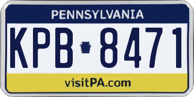 PA license plate KPB8471