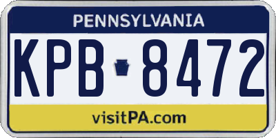 PA license plate KPB8472