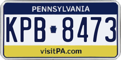 PA license plate KPB8473