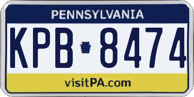 PA license plate KPB8474