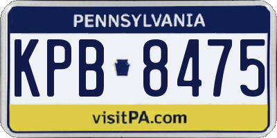 PA license plate KPB8475