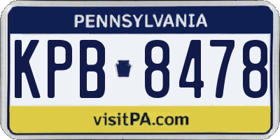 PA license plate KPB8478