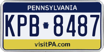 PA license plate KPB8487