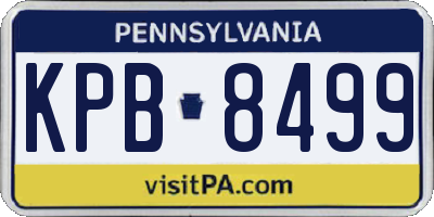 PA license plate KPB8499