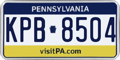 PA license plate KPB8504