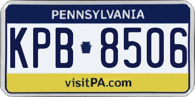 PA license plate KPB8506