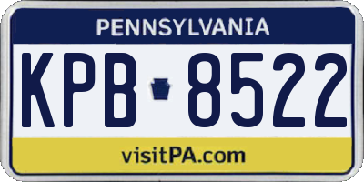 PA license plate KPB8522