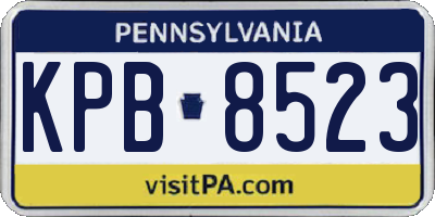 PA license plate KPB8523