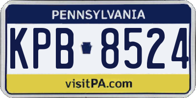 PA license plate KPB8524