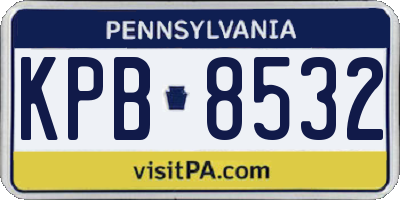 PA license plate KPB8532